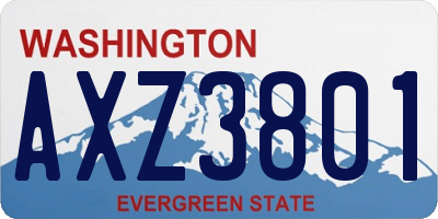 WA license plate AXZ3801