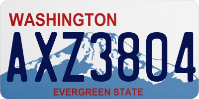 WA license plate AXZ3804