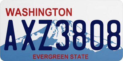 WA license plate AXZ3808