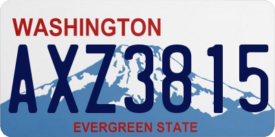 WA license plate AXZ3815
