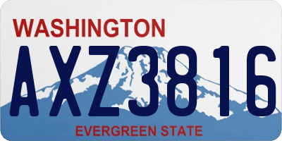 WA license plate AXZ3816