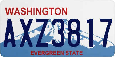 WA license plate AXZ3817