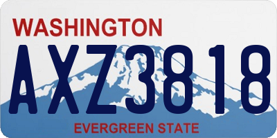WA license plate AXZ3818