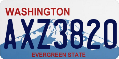 WA license plate AXZ3820
