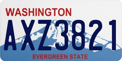 WA license plate AXZ3821