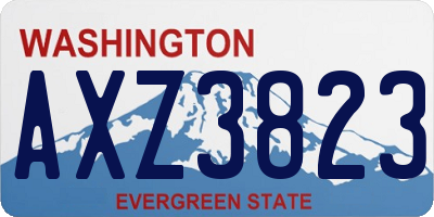 WA license plate AXZ3823