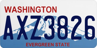 WA license plate AXZ3826