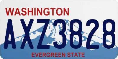 WA license plate AXZ3828