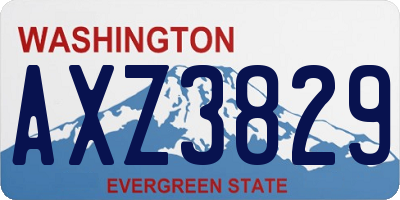 WA license plate AXZ3829