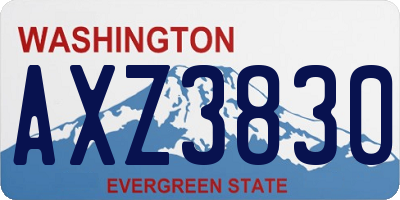 WA license plate AXZ3830