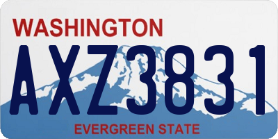 WA license plate AXZ3831