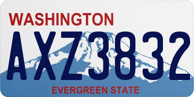 WA license plate AXZ3832