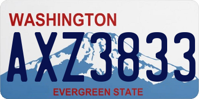 WA license plate AXZ3833