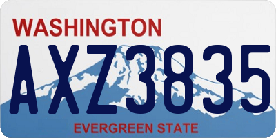 WA license plate AXZ3835