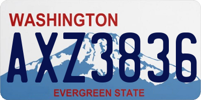 WA license plate AXZ3836