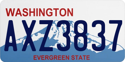 WA license plate AXZ3837