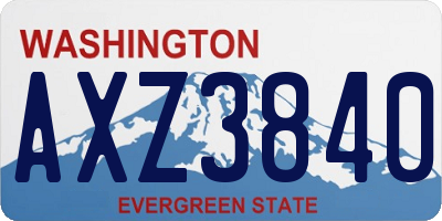 WA license plate AXZ3840