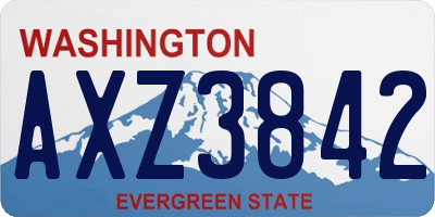WA license plate AXZ3842