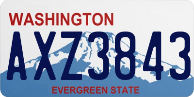 WA license plate AXZ3843