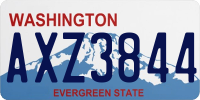 WA license plate AXZ3844