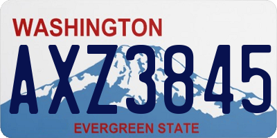 WA license plate AXZ3845