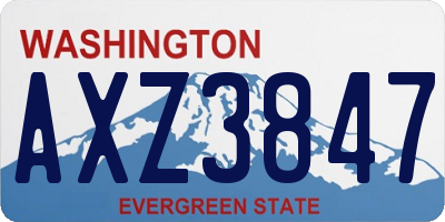 WA license plate AXZ3847