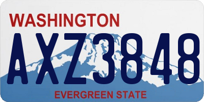 WA license plate AXZ3848