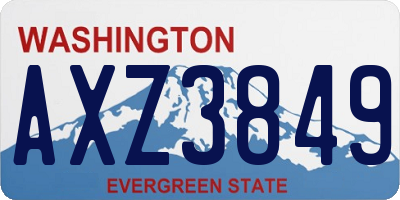 WA license plate AXZ3849