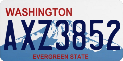 WA license plate AXZ3852
