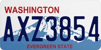 WA license plate AXZ3854