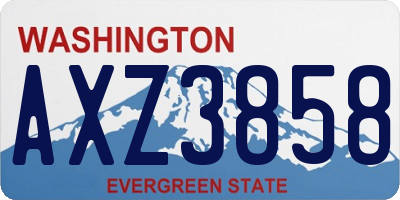 WA license plate AXZ3858
