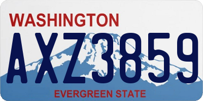 WA license plate AXZ3859