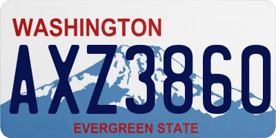 WA license plate AXZ3860
