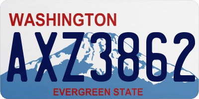 WA license plate AXZ3862
