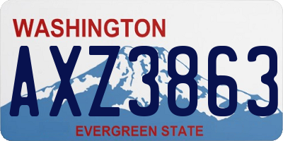 WA license plate AXZ3863