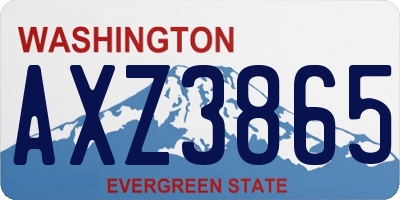 WA license plate AXZ3865