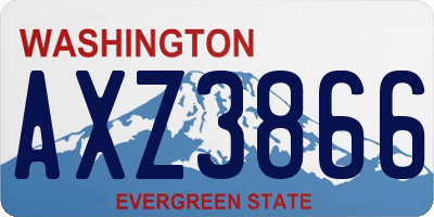 WA license plate AXZ3866