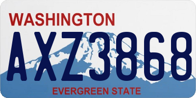 WA license plate AXZ3868