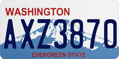 WA license plate AXZ3870