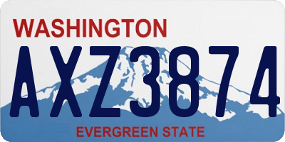 WA license plate AXZ3874