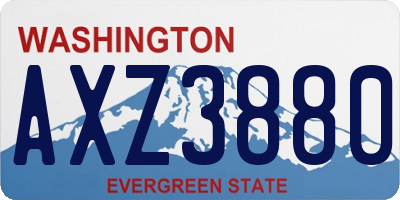 WA license plate AXZ3880
