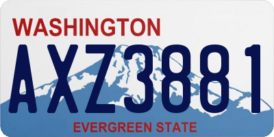 WA license plate AXZ3881