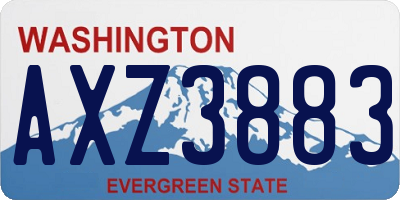 WA license plate AXZ3883