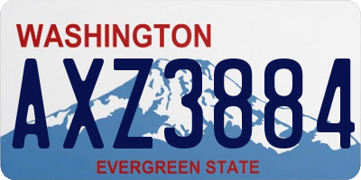 WA license plate AXZ3884