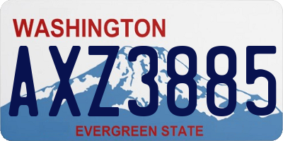 WA license plate AXZ3885