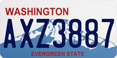 WA license plate AXZ3887