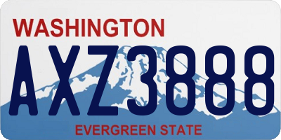 WA license plate AXZ3888
