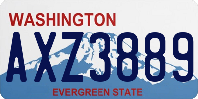 WA license plate AXZ3889