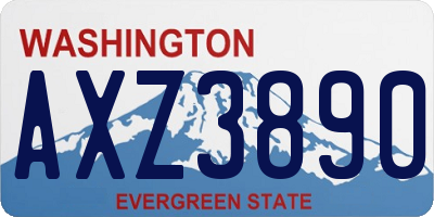 WA license plate AXZ3890