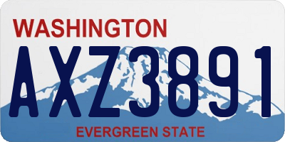 WA license plate AXZ3891